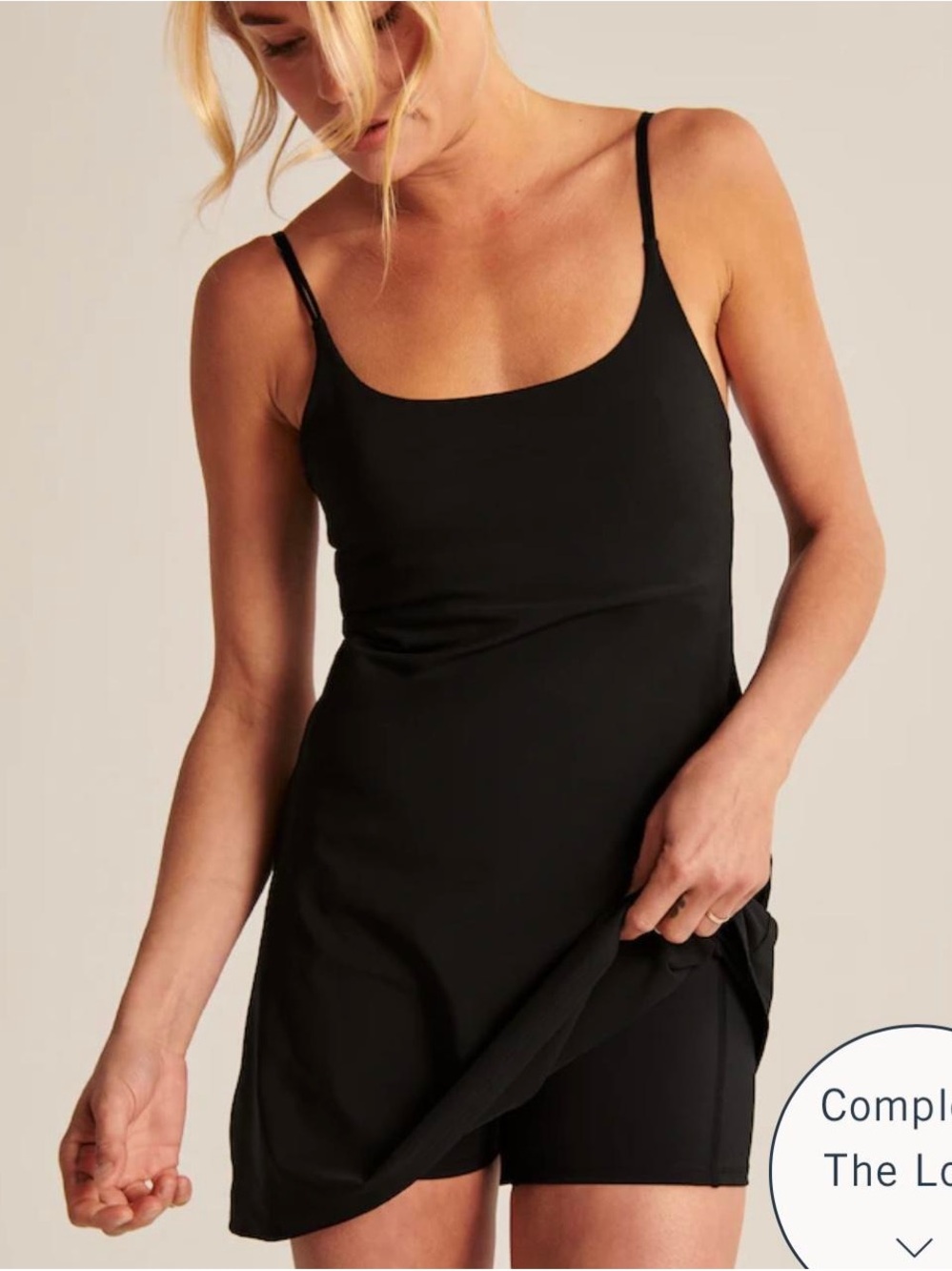 Abercrombie & Fitch Black Slip Mini Dress with Spaghetti Straps